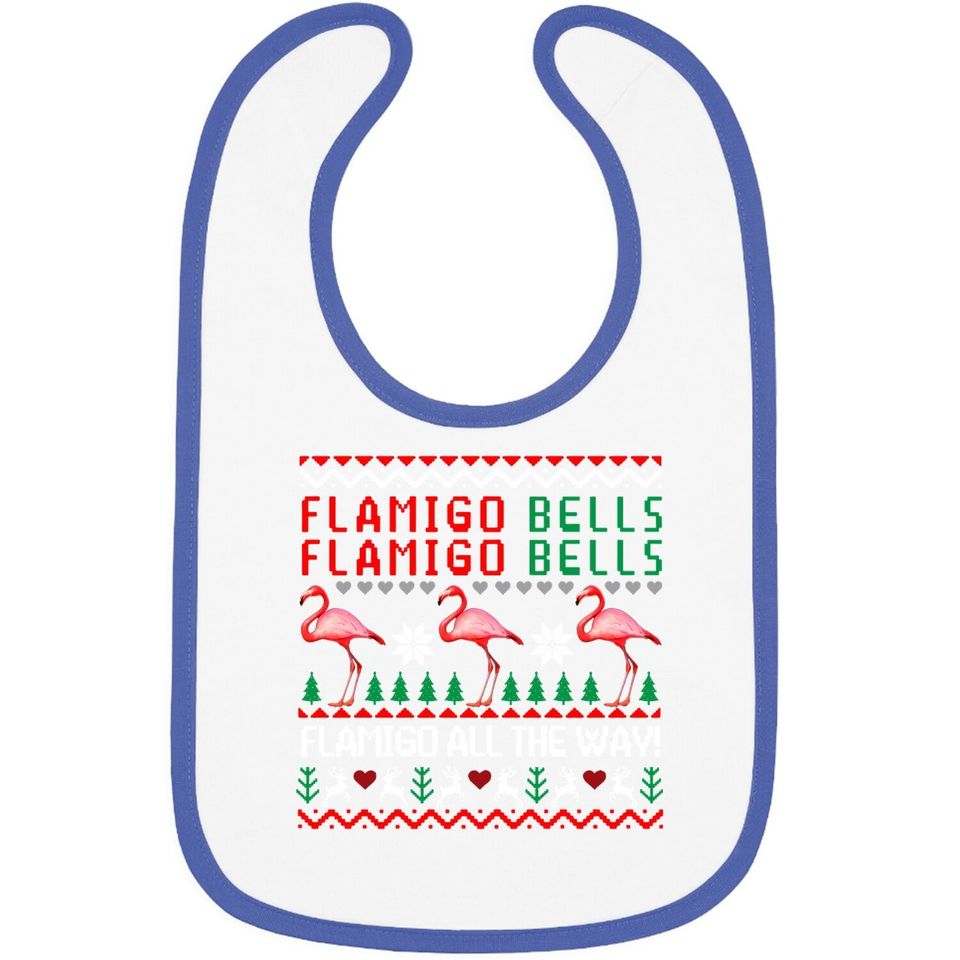 Flamingle Bells Christmas Baby Bib