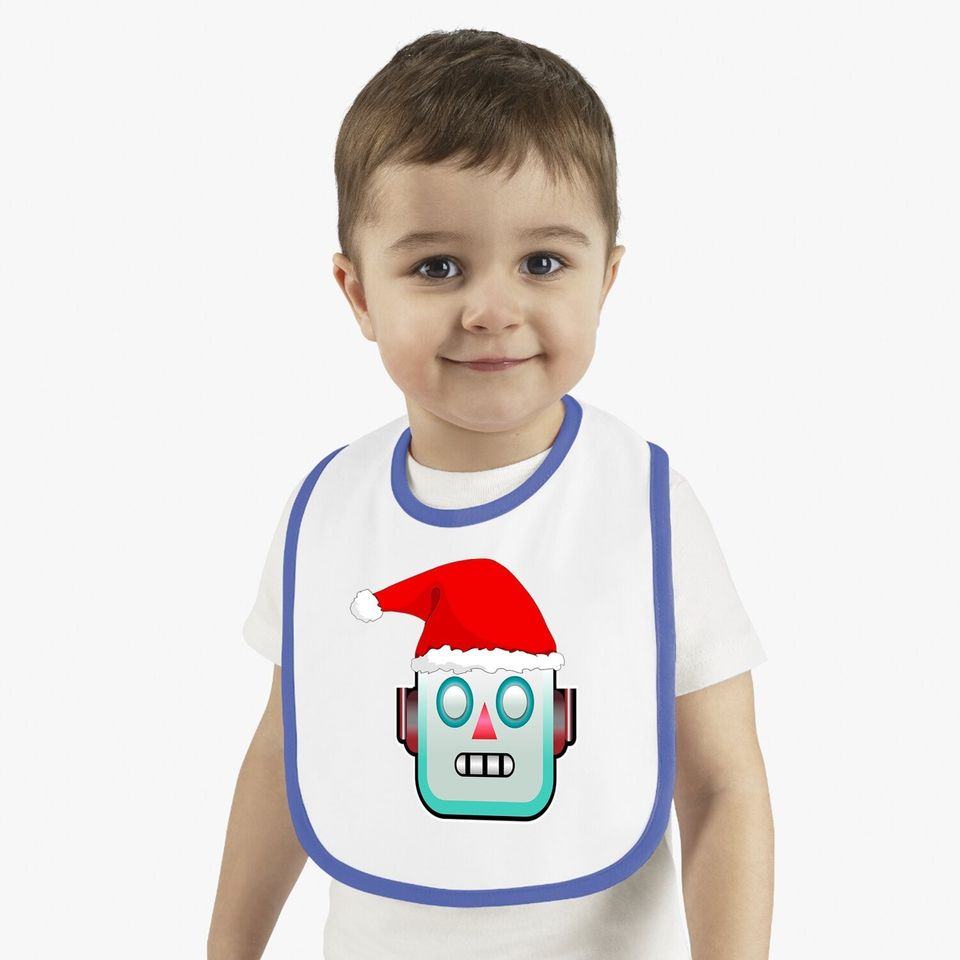 Santa Robot Merry Christmas Gifts For Robot Loves Classic Baby Bib