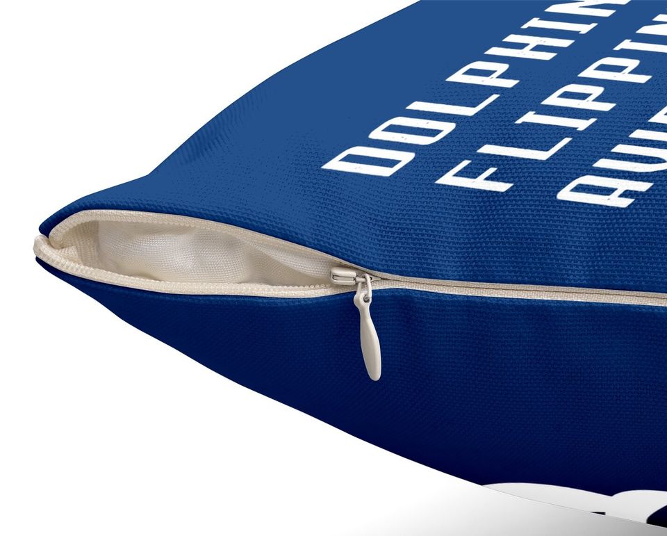 Dolphinately Flippin' Awesome Funny Dolphin Pun Joke Phrase Throw Pillow