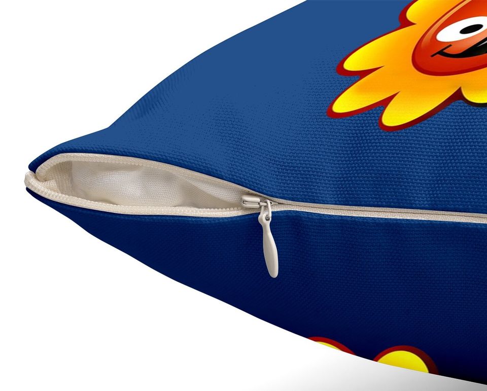 Happy Sunflower Cartoon Throw Pillow