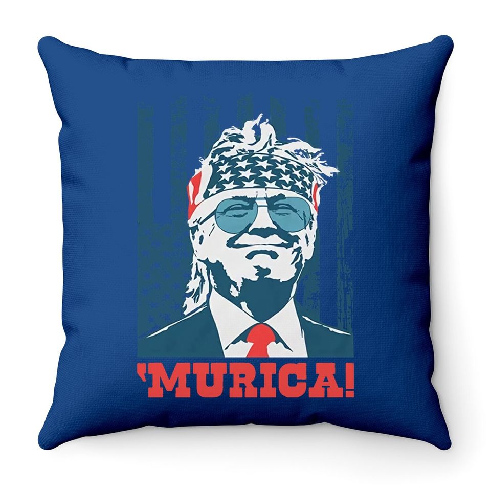 Donald Trump Throw Pillow Murica 4th Of July Patriotic American Party Usa Throw Pillow