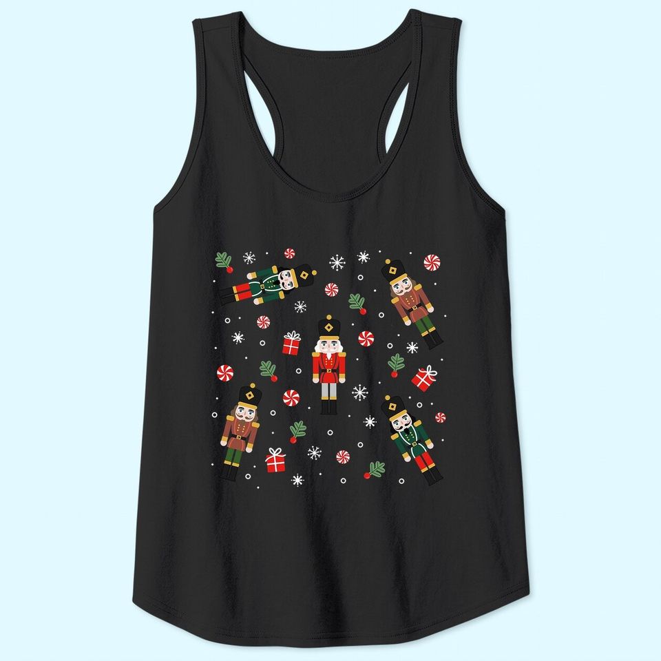 Merry Christmas Nutcrackers Cute Soldiers Pattern Classic Tank Tops
