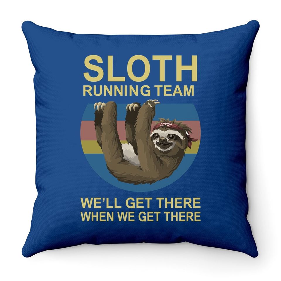 Beopjesk Sloth Running Team Throw Pillow Short Sleeve I Hate People Graphic Throw Pillow Tops