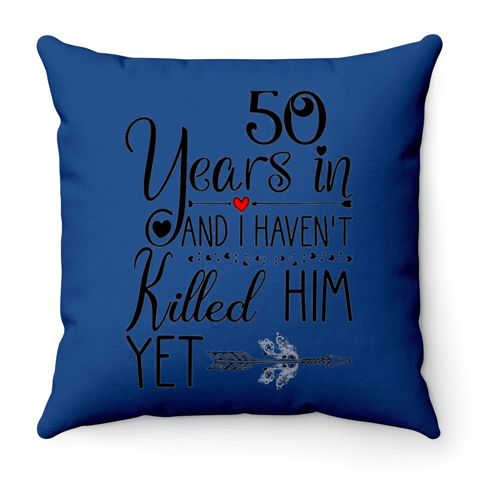 50th Wedding Anniversary Gift For Her 50 Years Of Marriage Premium Throw Pillow