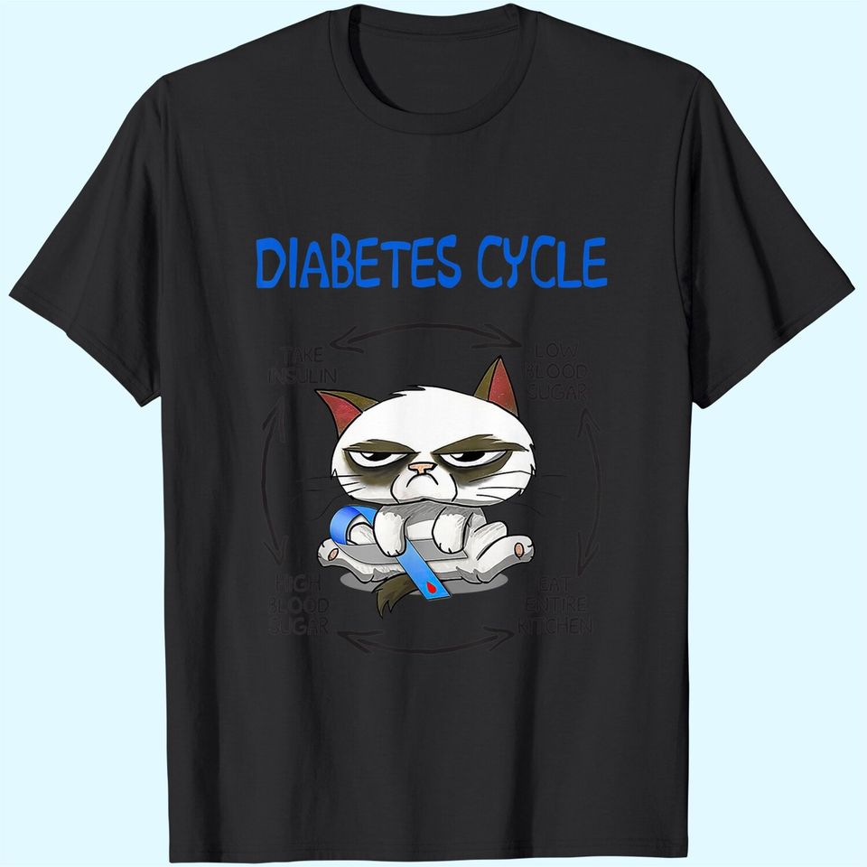 Diabetes Awareness Cat Diabetes Cycle T-Shirt