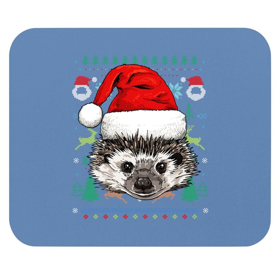 Hedgehog Ugly Christmas Santa Mouse Pads