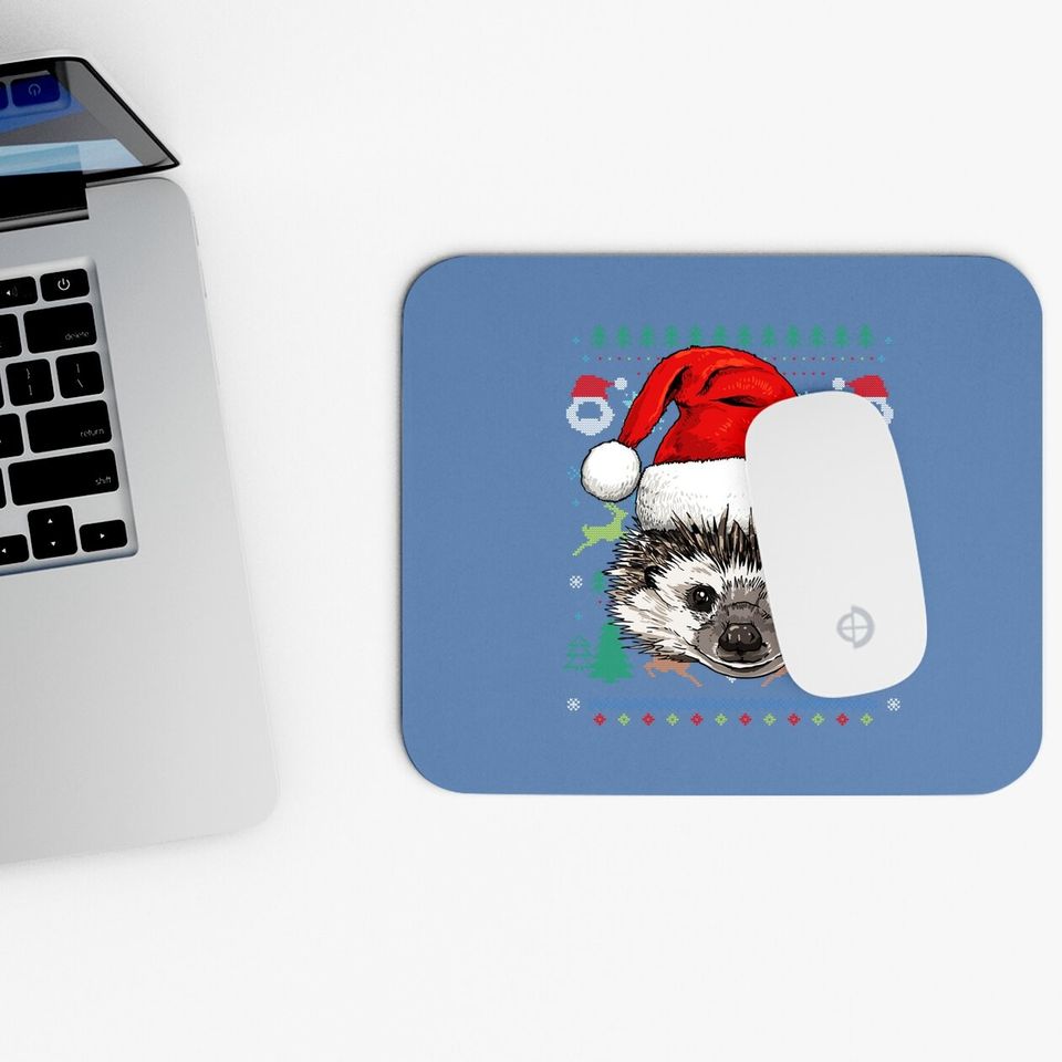 Hedgehog Ugly Christmas Santa Mouse Pads