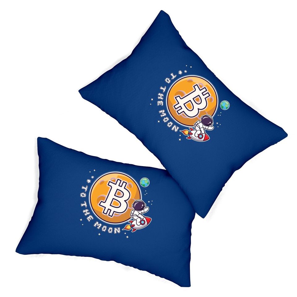 Bitcoin To The Moon Funny Lumbar Pillow, Best Selling Tee Lumbar Pillow, Cryptocurrency Funny Lumbar Pillow Gift