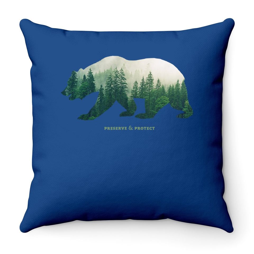 Preserve & Protect Throw Pillow Vintage National Park Bear Throw Pillow