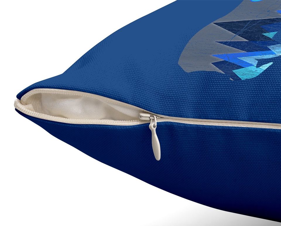 Retro Glacier Grizzly Bear Glacier National Park Throw Pillow