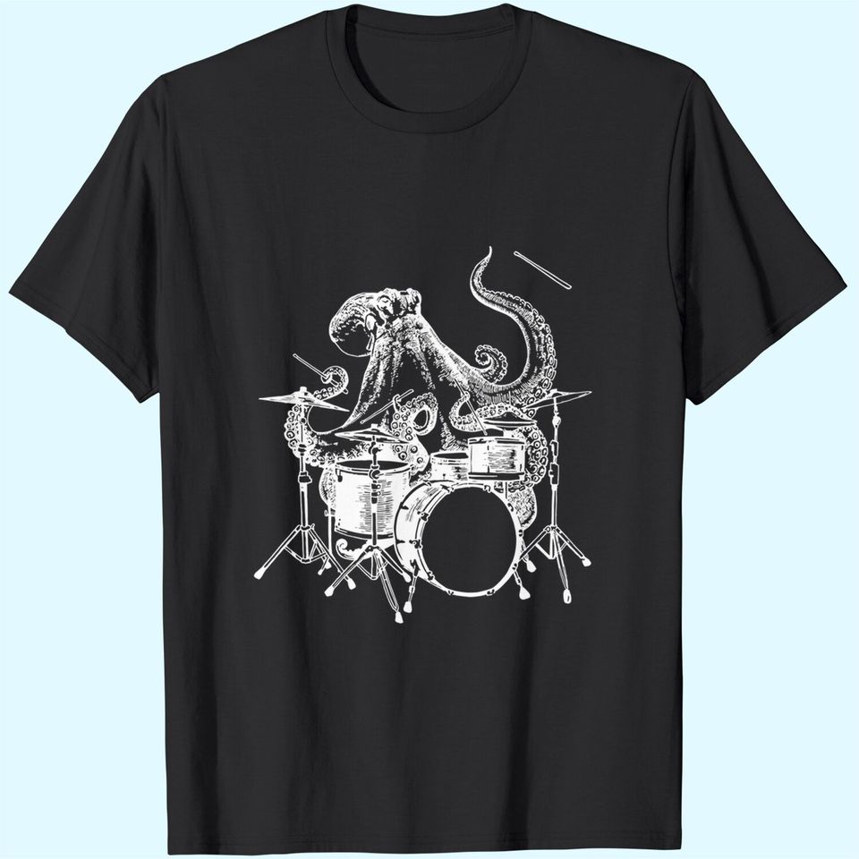 Drummer Octopus Playing Drums T-Shirt