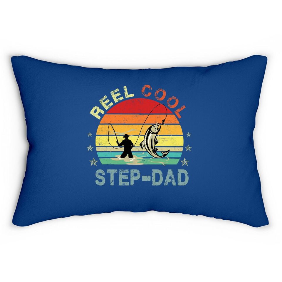 Reel Cool Step-dad Fisherman Daddy Fishing Lumbar Pillow
