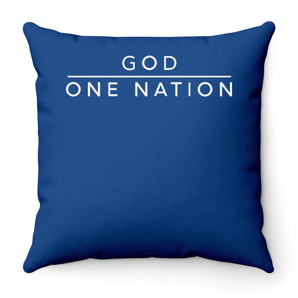 One Nation Under God Line Art Patriotic Christian Throw Pillow
