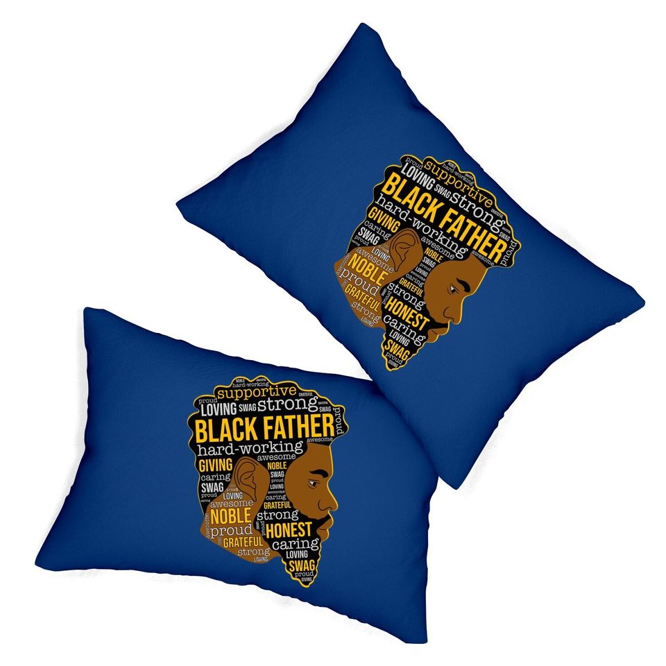 Black Father King Afro African Man Lumbar Pillow