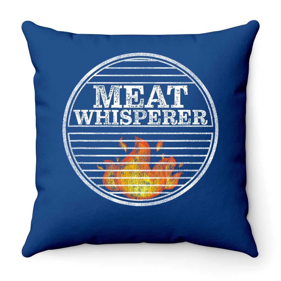 Funny Bbq Grill Dad Meat Whisperer Bbq Grilling Throw Pillow