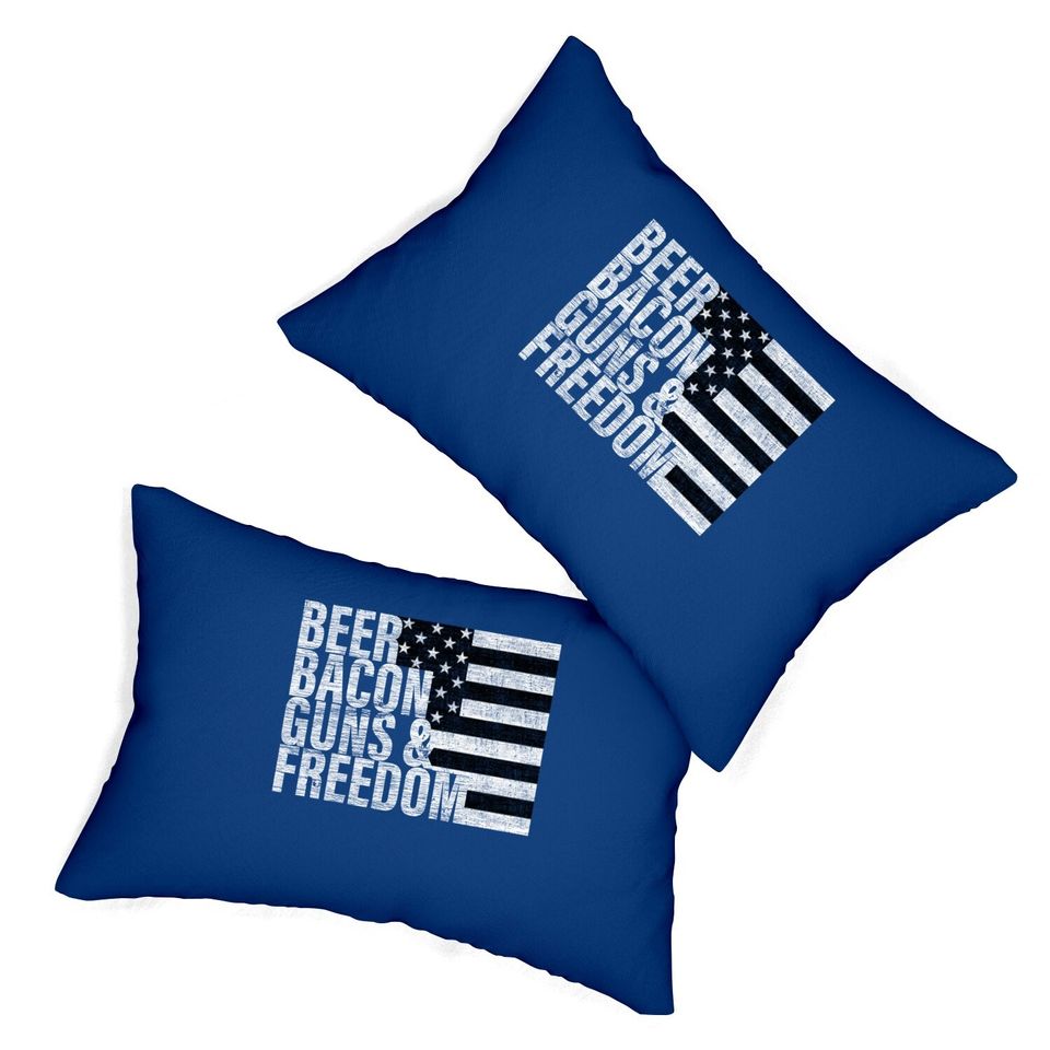 Cigars Bourbon Guns & Freedom Lumbar Pillow Flag Lumbar Pillow