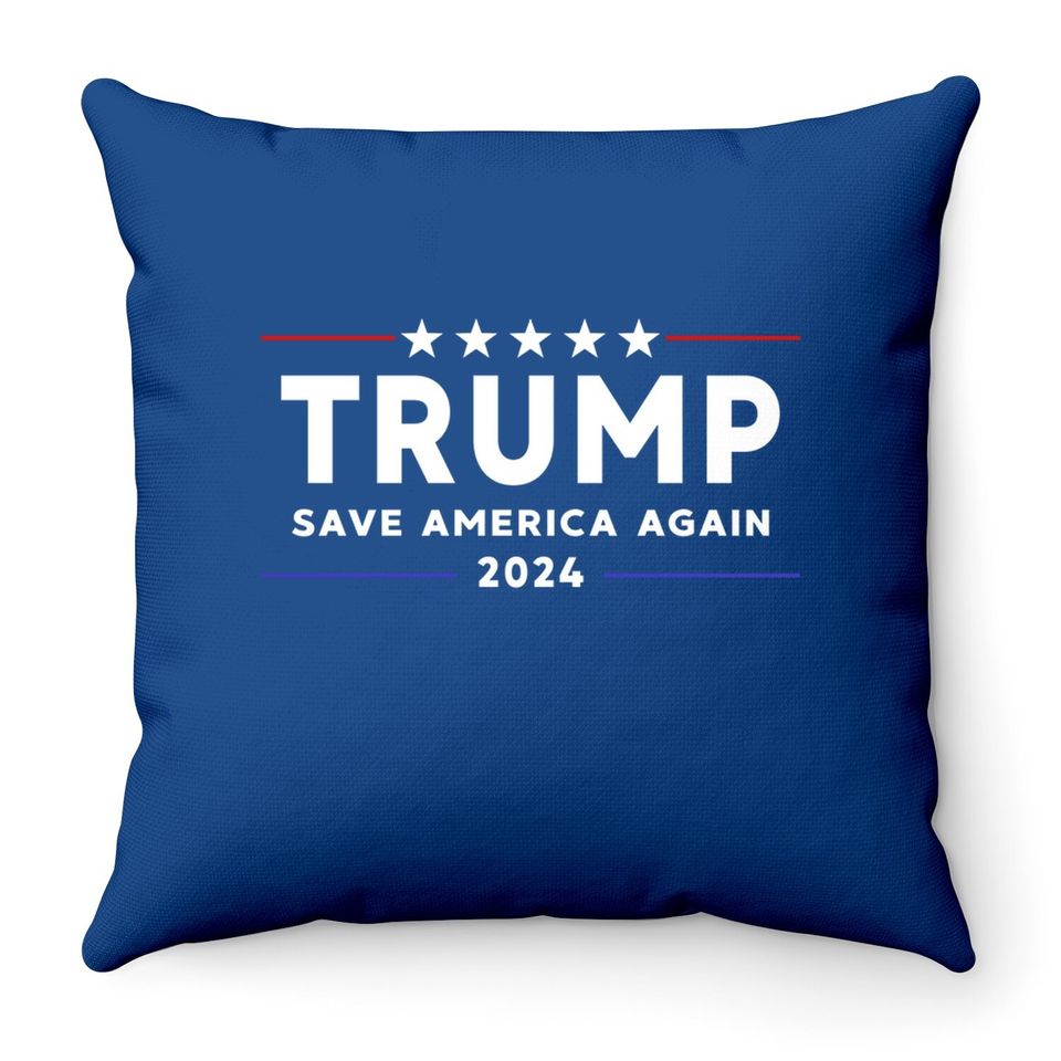 Trump 2024 Throw Pillow Save America Throw Pillow Save America Again Trump Throw Pillow