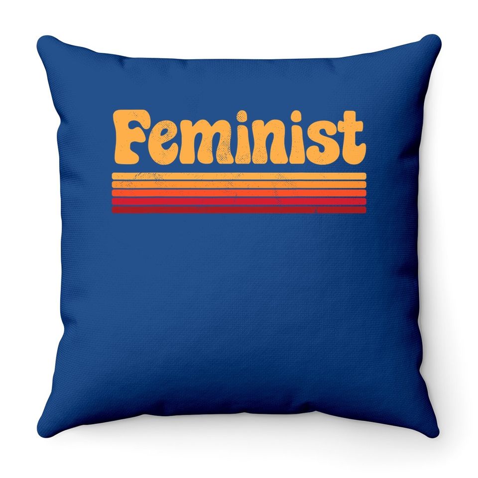 Feminist Retro Vintage 60s 70s Style Feminism Gift Throw Pillow