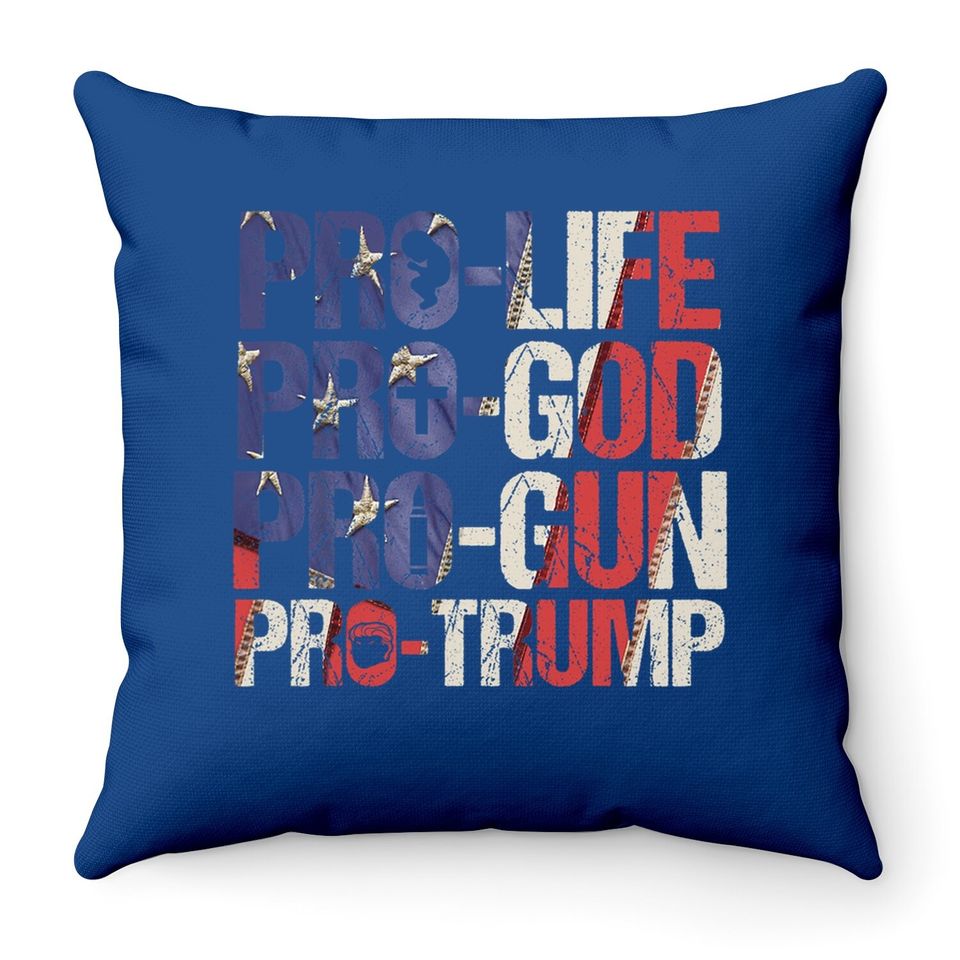 Pro Life God Gun Trump Usa Re-elect Donald Trump 2020 Gift Throw Pillow