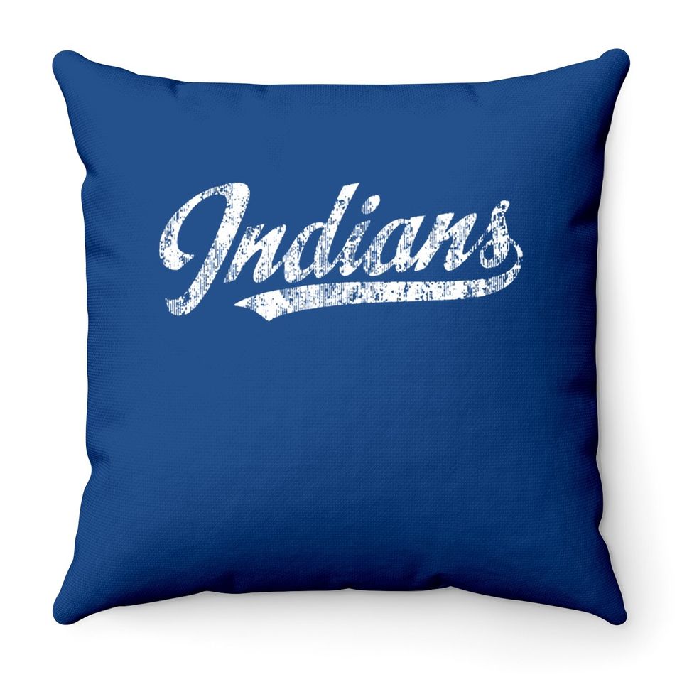 Indians Mascot Throw Pillow Vintage Sports Name Throw Pillow Design