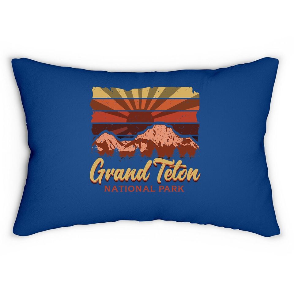 Vintage National Park Lumbar Pillow Grand Teton National Park Lumbar Pillow