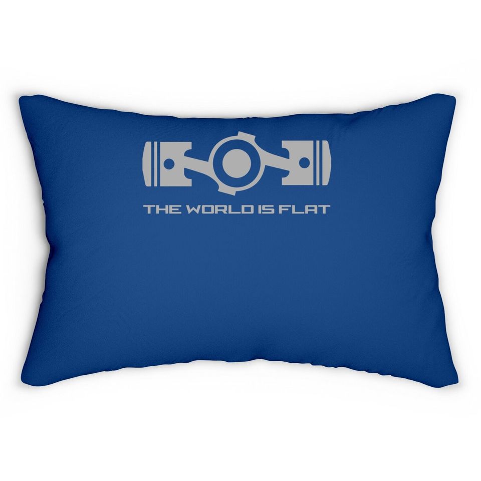 The World Is Flat Opposed Cylinder Engine Flat Earth Lumbar Pillow
