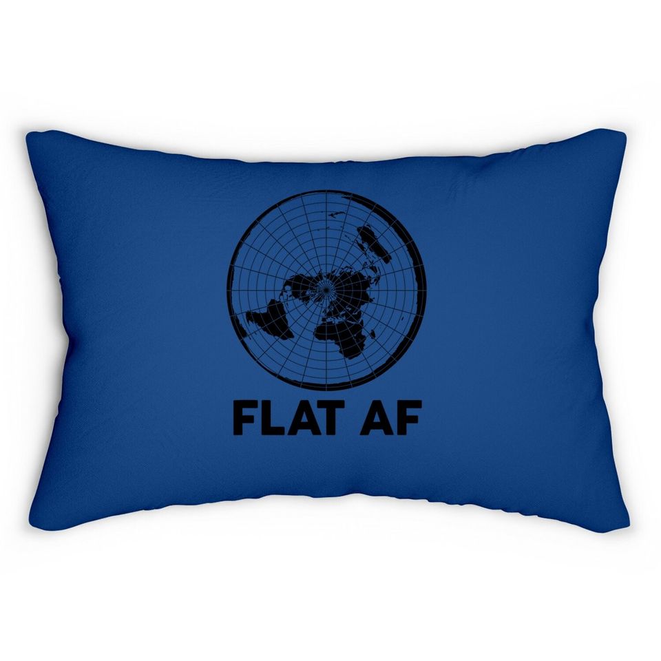 Flat Earther Lumbar Pillow Conspiracy Theory Society Af World Gift