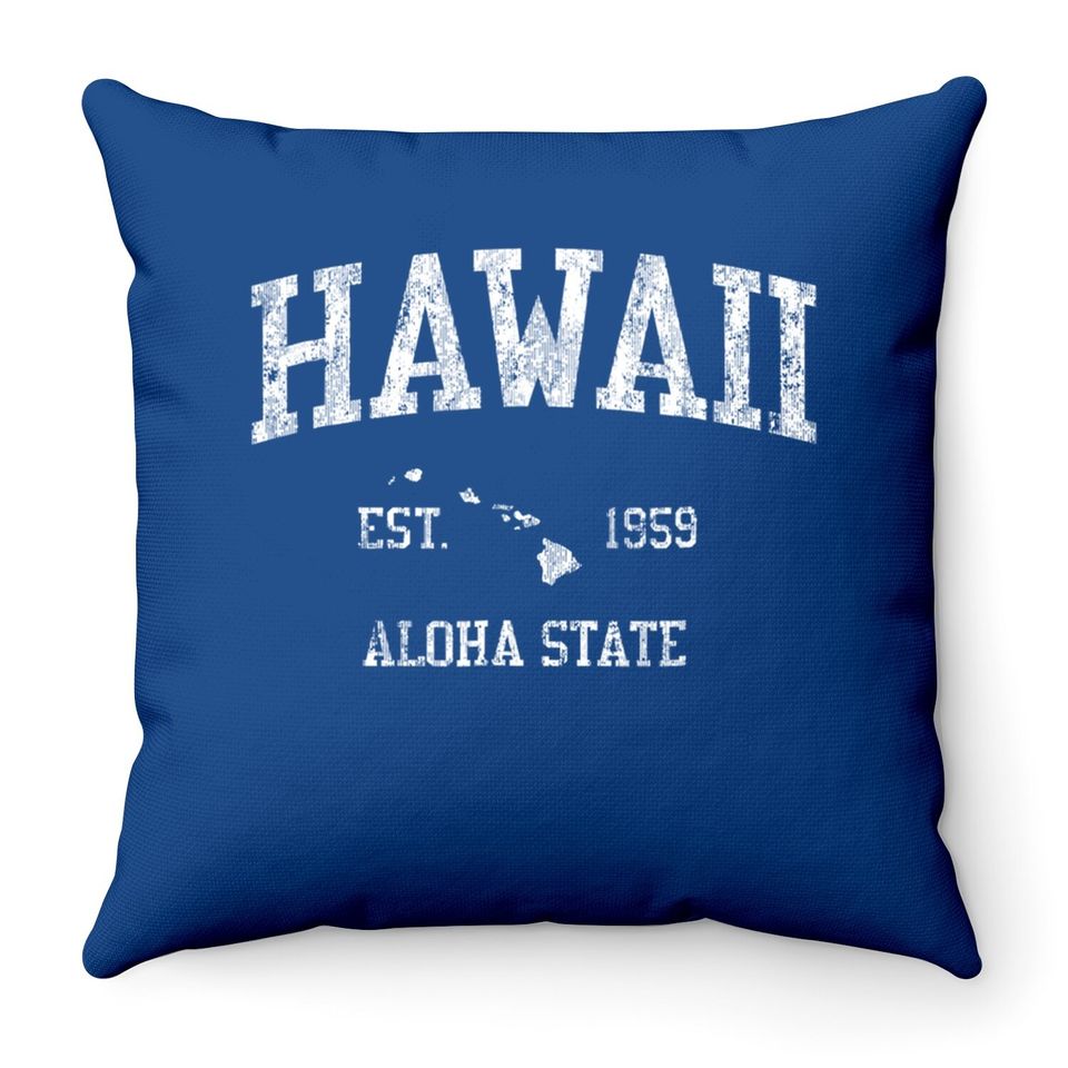 Hawaii Throw Pillow Vintage Sports Design Hawaiian Islands Throw Pillow