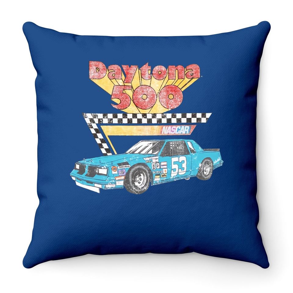 Vintage Daytona 500 Throw Pillow Racing Throw Pillow
