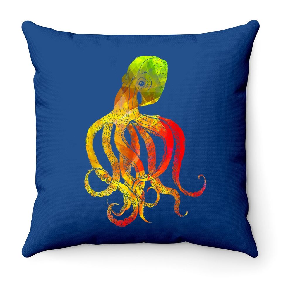 Sea Animals Squid Sea Monster Kraken Octopus Throw Pillow