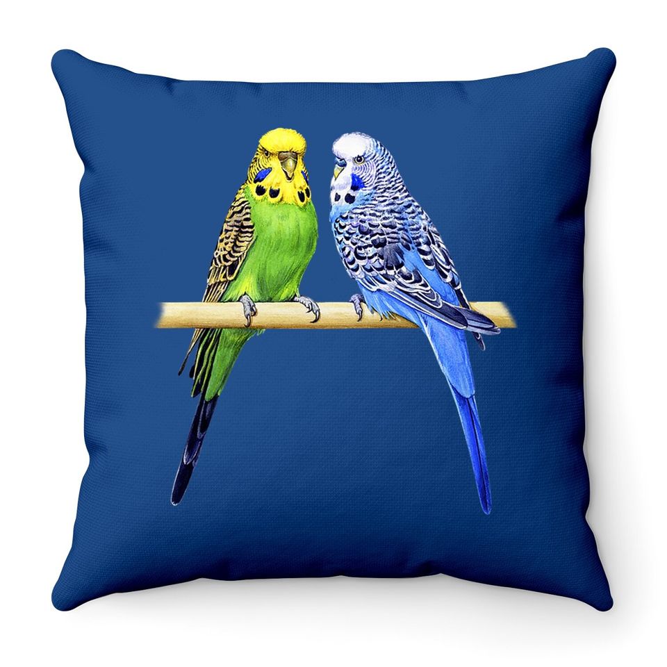 Colorful Parrots Bird Lover Parakeets Throw Pillow