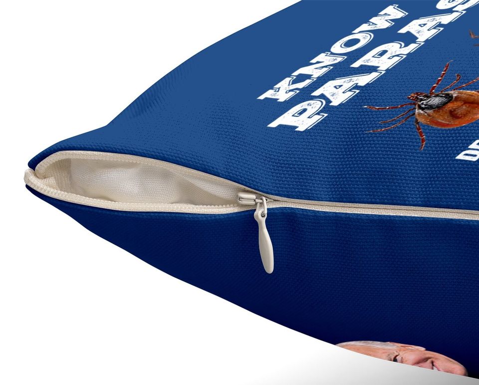 Know Your Parasites Anti Joe Biden Deer Tick, Dog Tick Throw Pillow