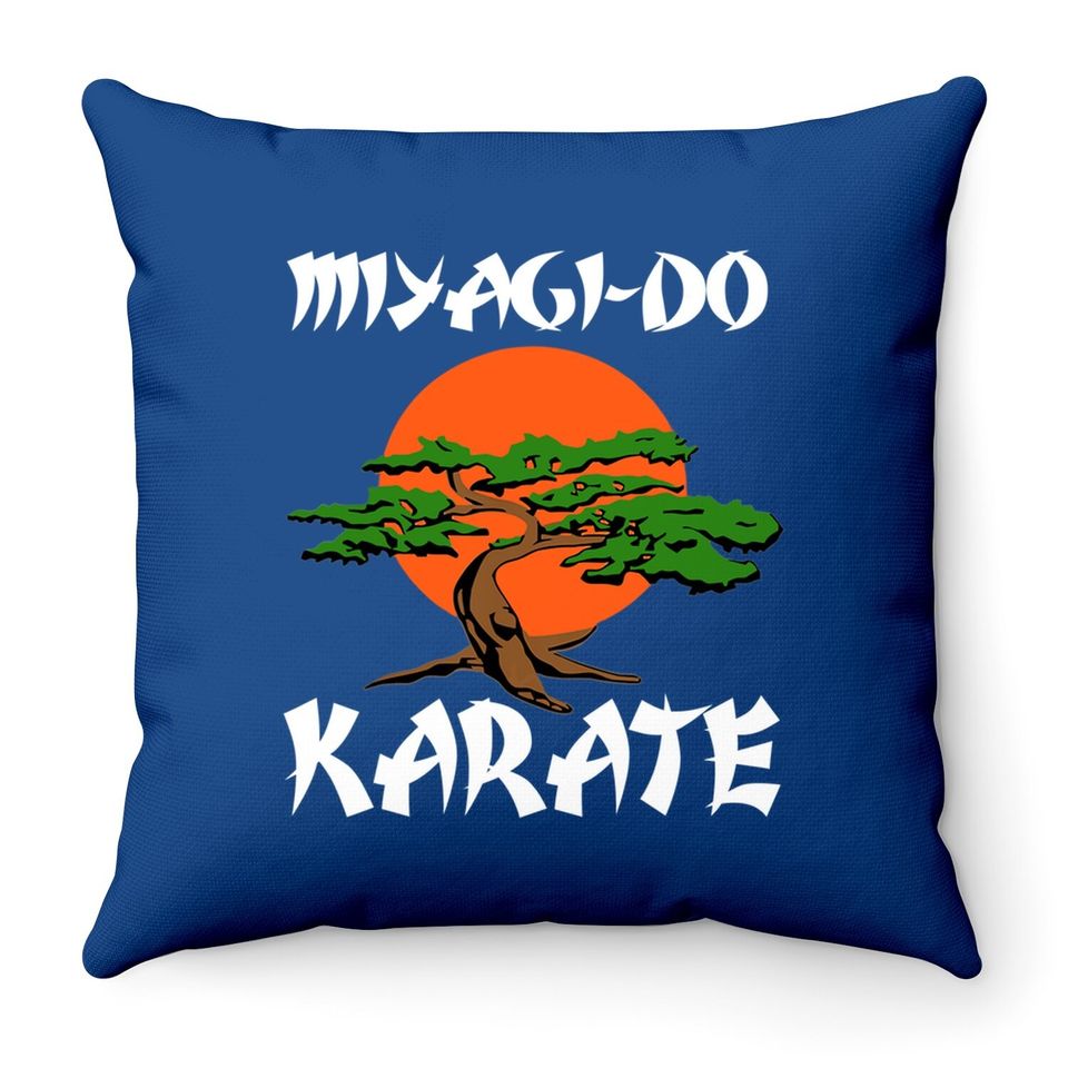 Vintage New Miyagi-do Karate Cool Bonsai Throw Pillow