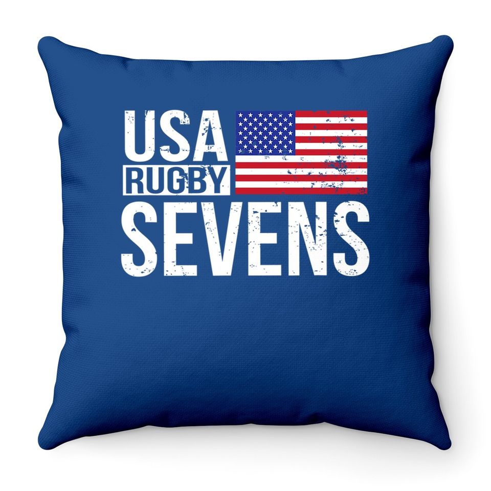 Usa Rugby Sevens 7s Proud Fans Of American Team Throw Pillow