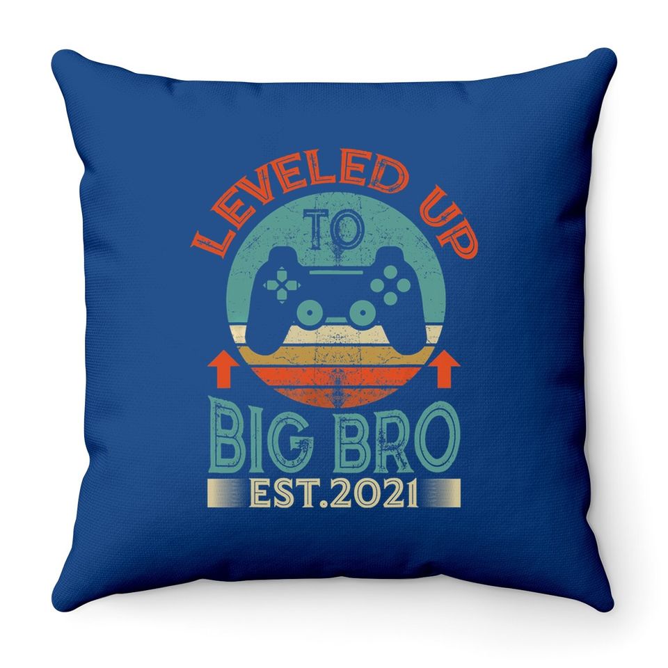 I Leveled Up To Big Brother Promoted To Big Bro Throw Pillow