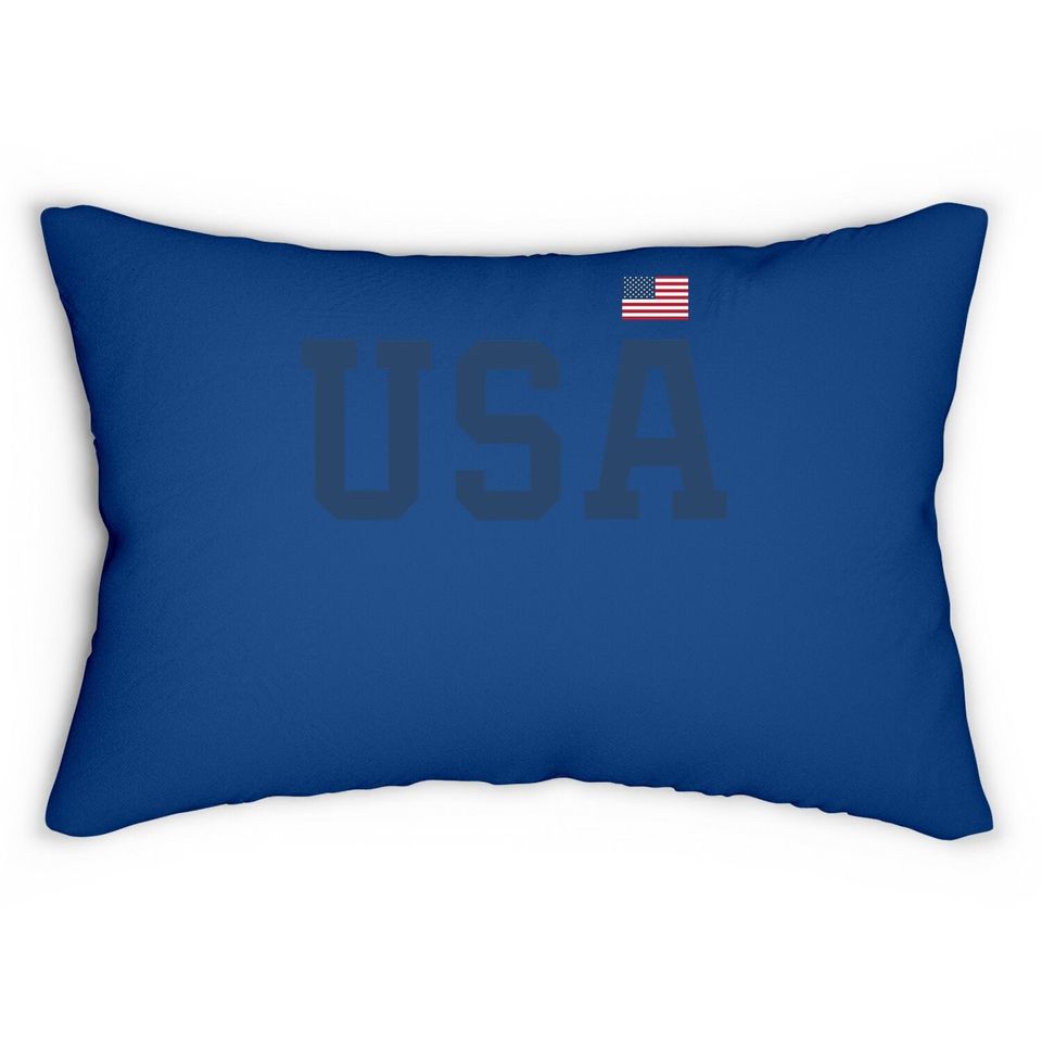Usa Lumbar Pillow Patriotic American Flag 4th Of July Lumbar Pillow