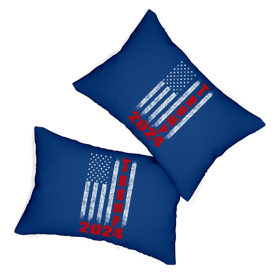 American Flag Design Trump 2024 Lumbar Pillow