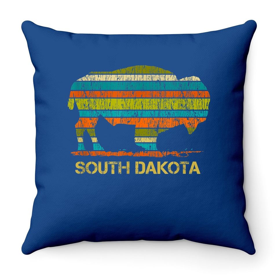 Buffalo For A South Dakota Vacation Throw Pillow