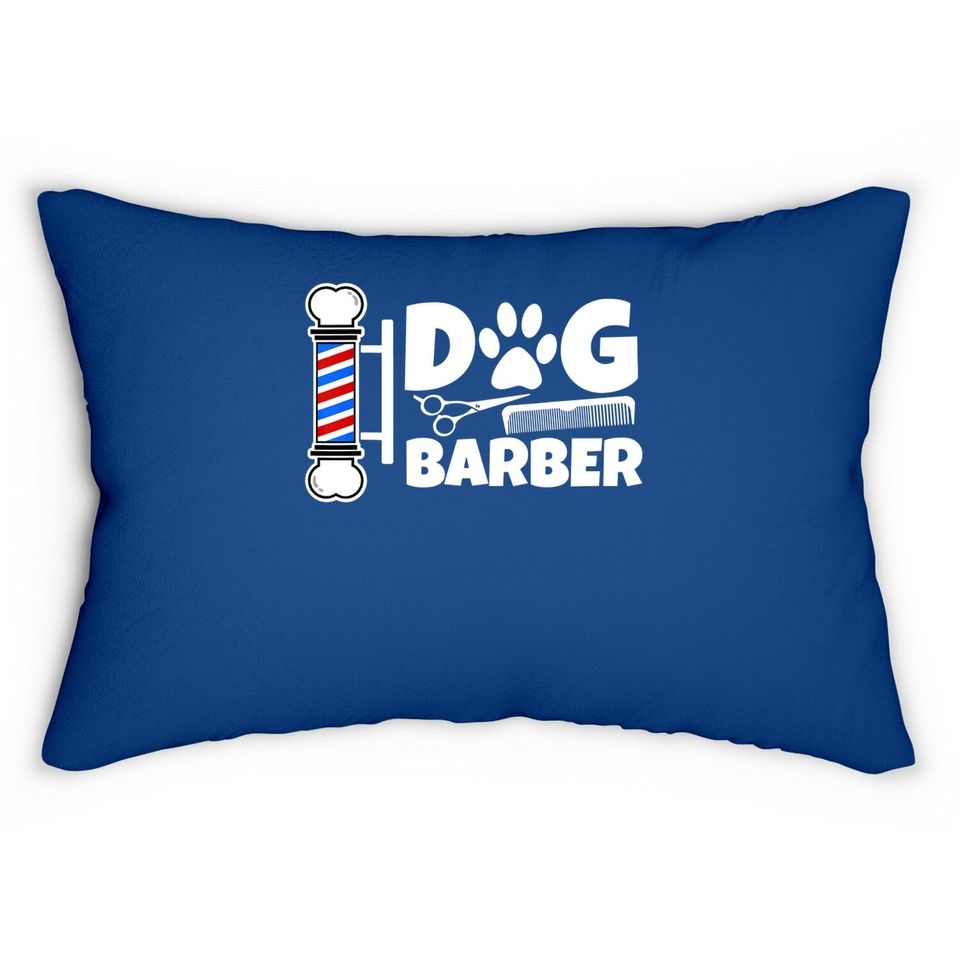 Funny Dog Barber Groomer Lumbar Pillow