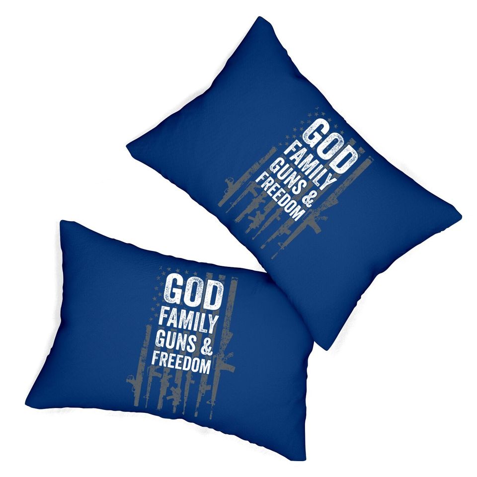 Conservative God Family Guns & Freedom Lumbar Pillow