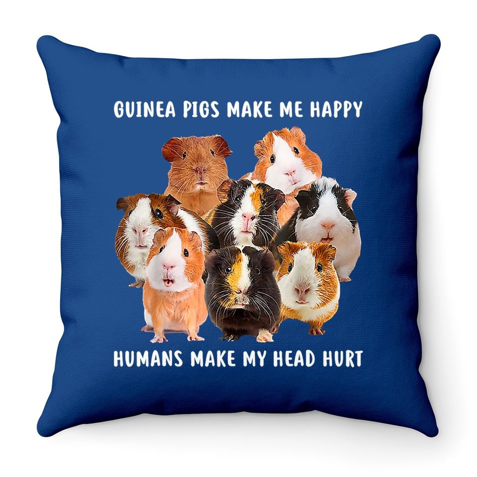 Pig Throw Pillow Make Me Happy Guinea Throw Pillow