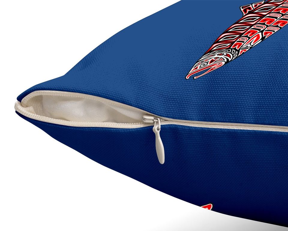 Salmon Native American Indian Pacific Northwest Coast Coho Throw Pillow