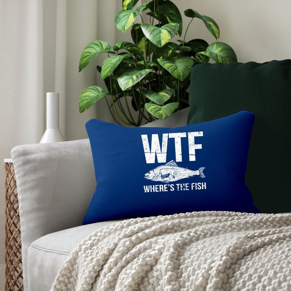 Wtf Where's The Fish Lumbar Pillow