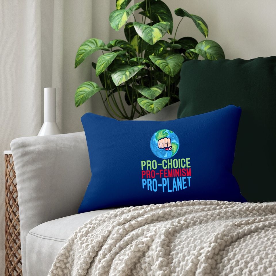 Pro Choice Feminist Movement Science Earth Day 2021 Lumbar Pillow