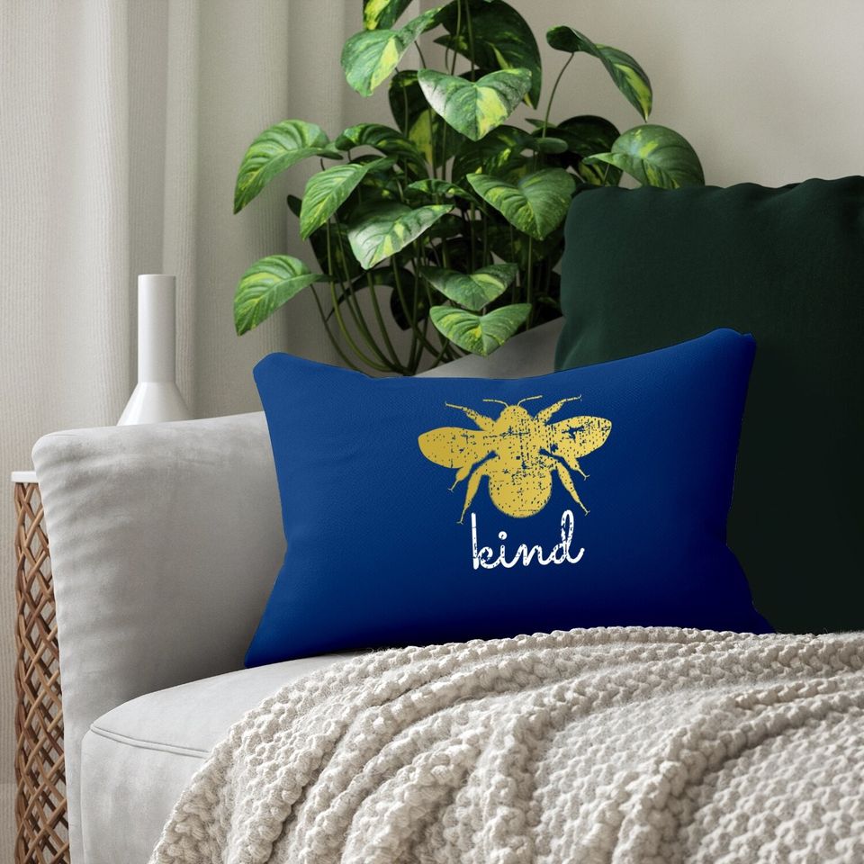 Vintage Be Kind - Bumblebee Bee Kind Kindness Lumbar Pillow