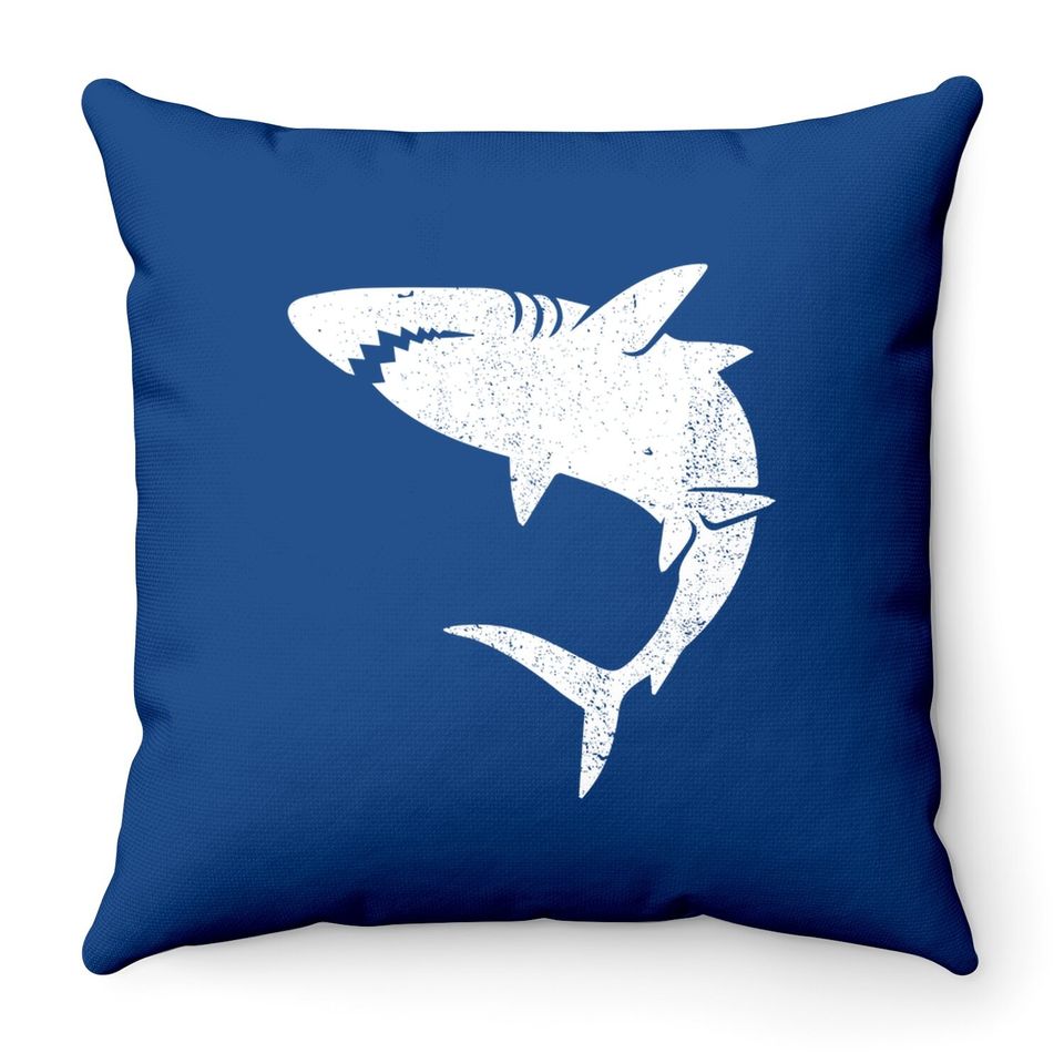 Graphic Great White Shark Family Throw Pillow