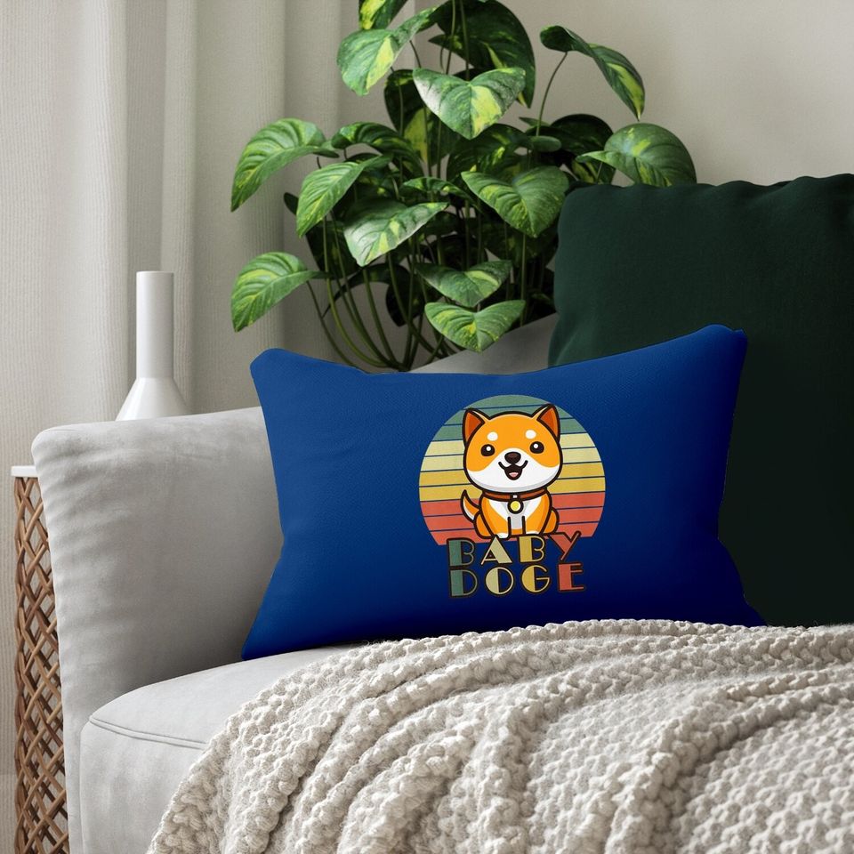 New Baby Doge Coin To The Moon | Safe Moon | Funny Crypto Lumbar Pillow