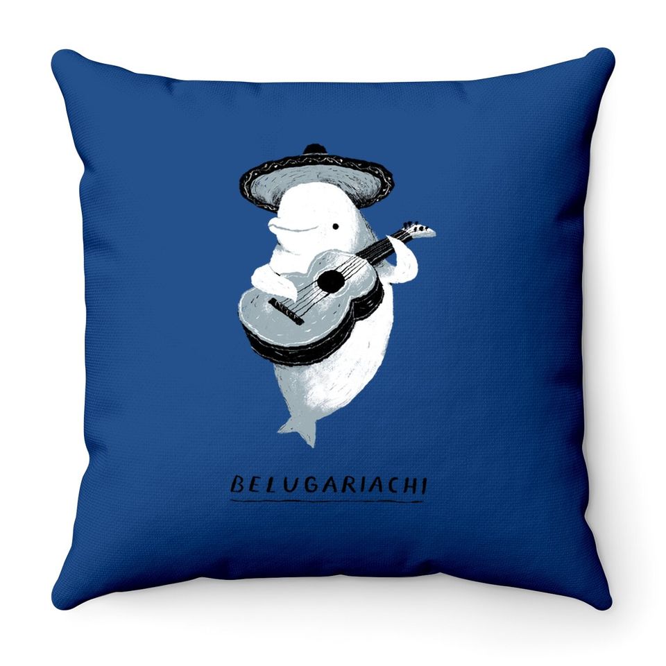 Belugariachi Beluga Whale Throw Pillow