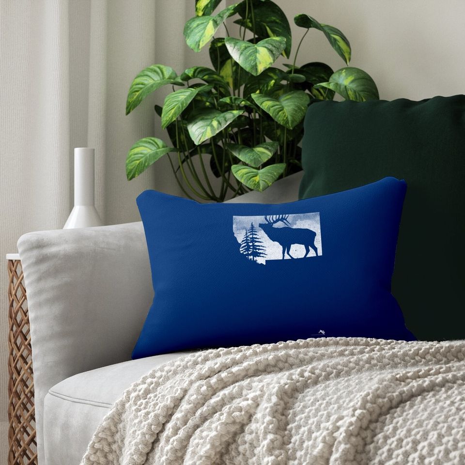 Montana Elk Hunter Lumbar Pillow