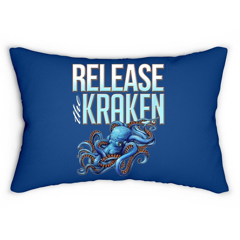 Release The Kraken Great Octopus Monster Lumbar Pillow